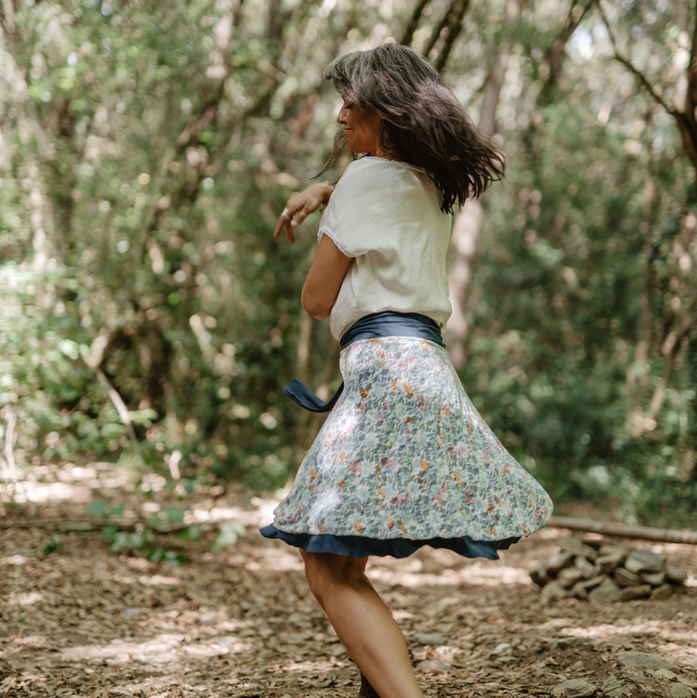 Falda reversible flores 