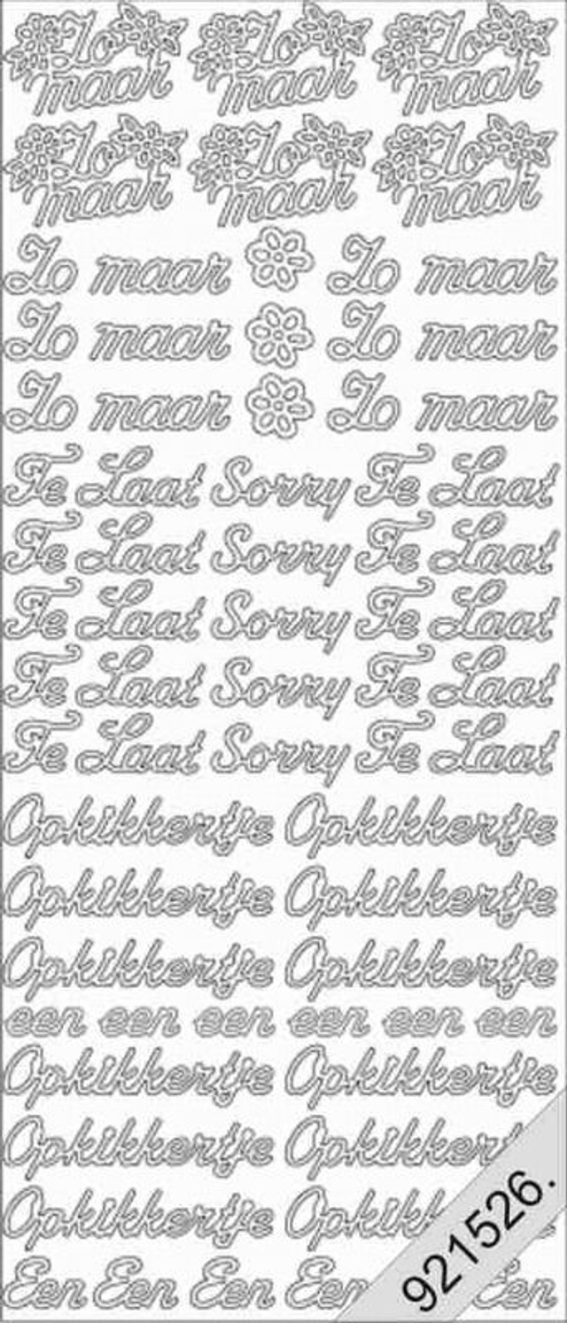 Zomaar, opkikker, te laat, sorry (zilver) 9215268