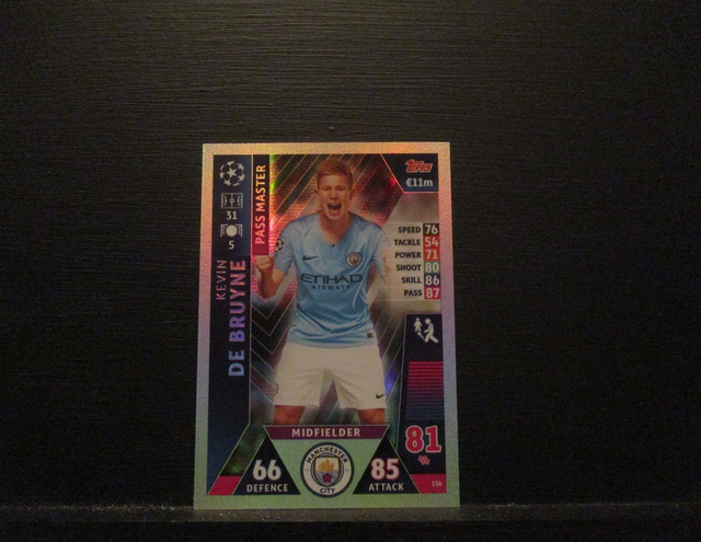 Kevin De Bruyne - UEFA Champions League Match Attax 2018/19 Original Trading Card #156