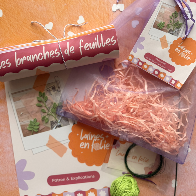 Kit crochet – La branche de feuilles (personnalisable)