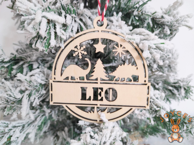 Boule de noël dinosaure - 9 cm - Modèle Leo