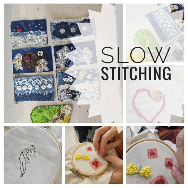 7th April 10.30 til 1 Slow stitching