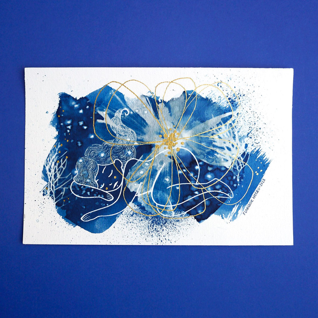 CYANOTYPE A5 // avec dorures ✨