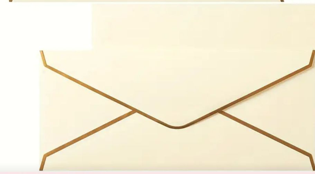 Ümbrikud kuldse äärisega 10.46x24.13cm 10tk