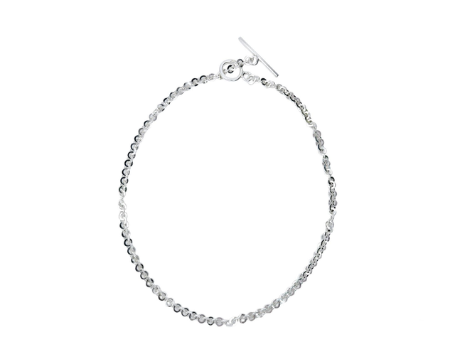 Hand forged sterling silver chain