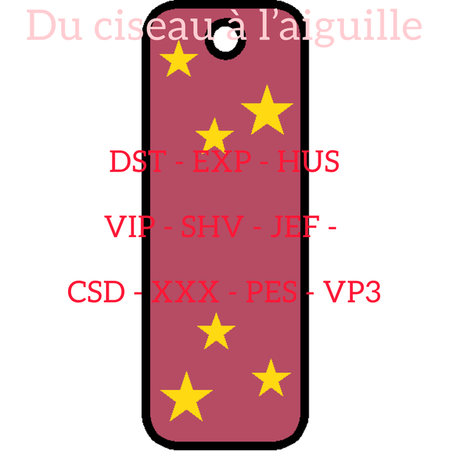 fichier broderie marque page FSL !! Cadre 15x15 / 10 Formats
