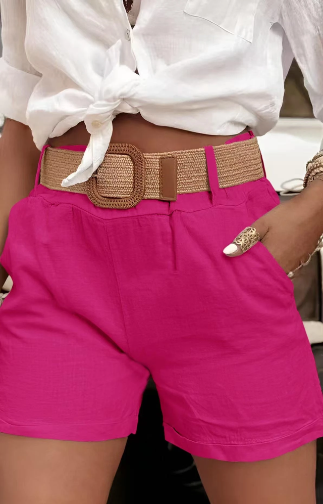 Short en viscose avec ceinture taille unique du 36 au 44
