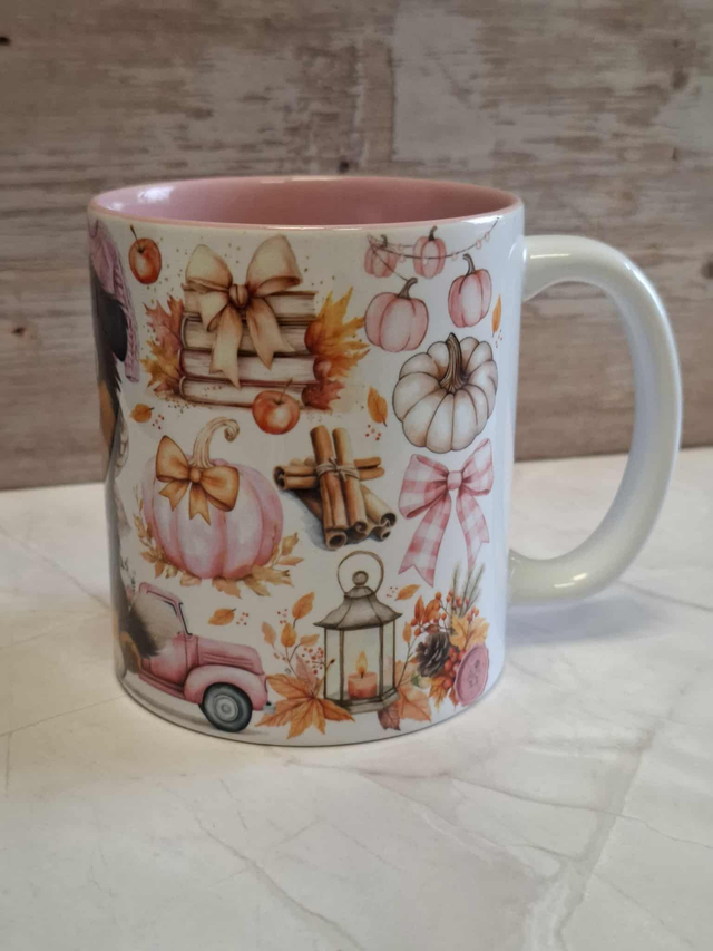 Mug rose toutou rigolo