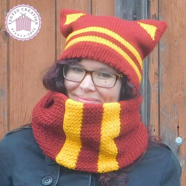 Tour de cou Rouge et Doré