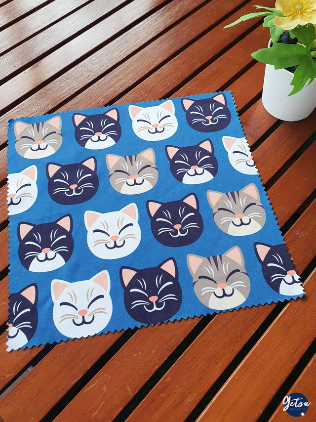 Essuie-lunettes têtes de chats