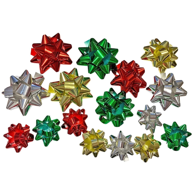 Festive Wonderland Assorted Christmas Metallic Bows 16 Pack - only £1.49 a pack
