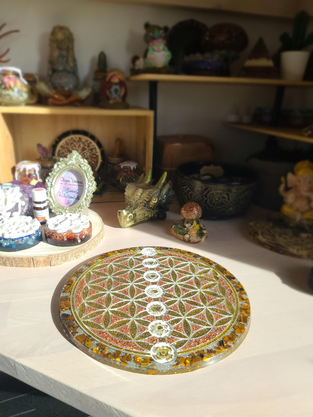 Fleur de vie 7 Chakras Œil de tigre 🐯