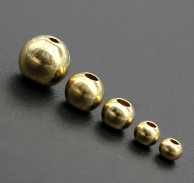 Lot de 100 perles en laiton de 3 mm ; trou de 1,5 mm