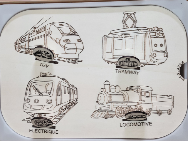 insert trofast sensoriel bois "les locomotives"