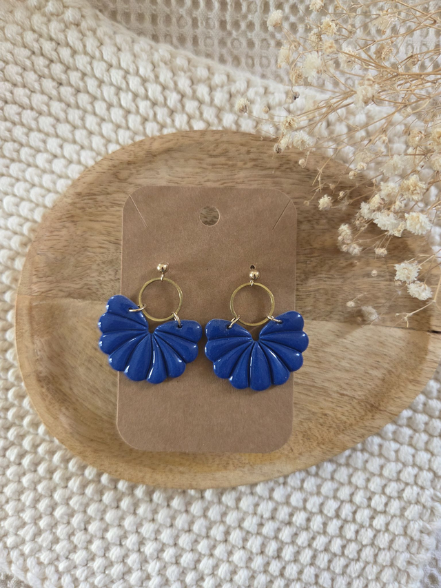 Boucles d&#039;oreilles Edna glossy coloris bleu