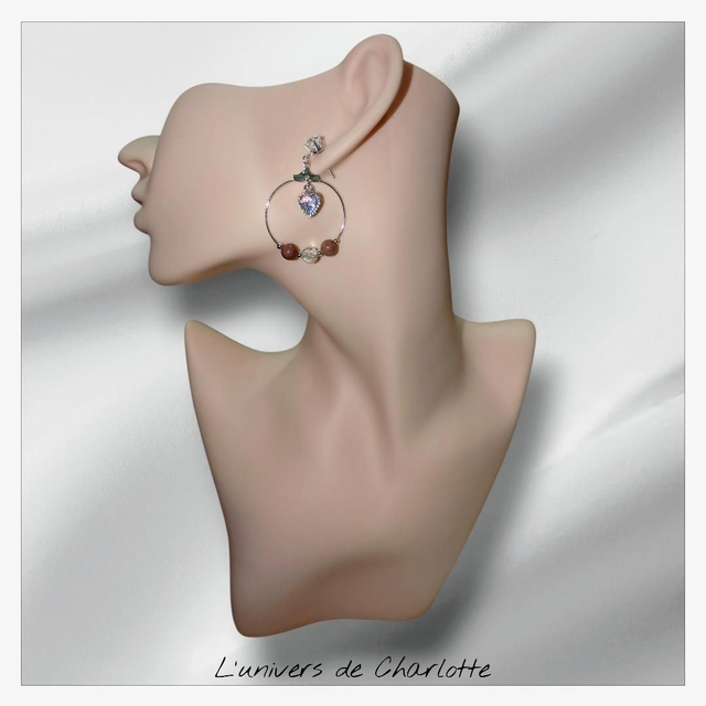 Boucles d'oreilles "Rhodonite" BO-165