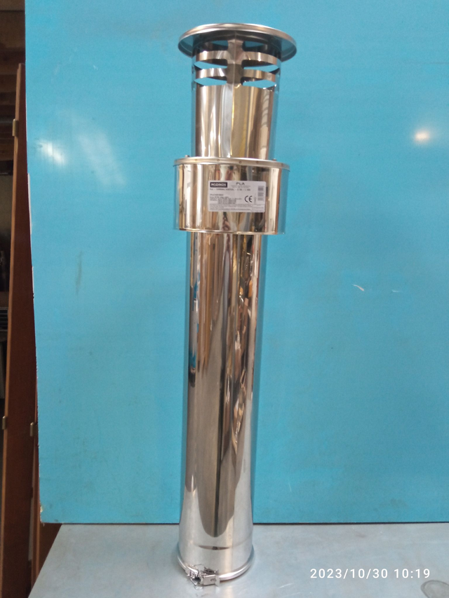 PLA - Terminal vertical Hauteur 1100 mm INOX D100