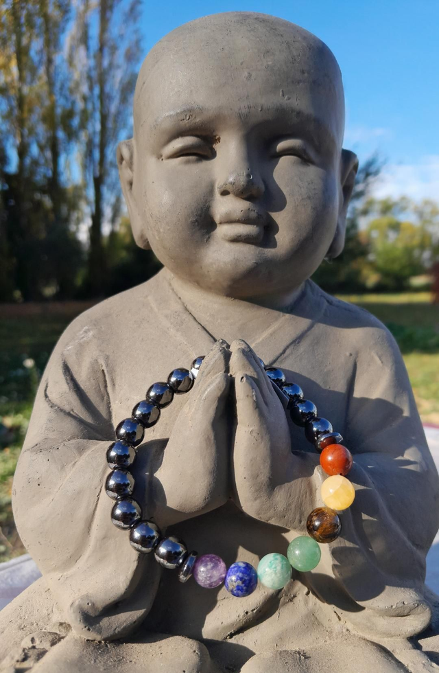 Bracelet 7 Chakras en Hématite