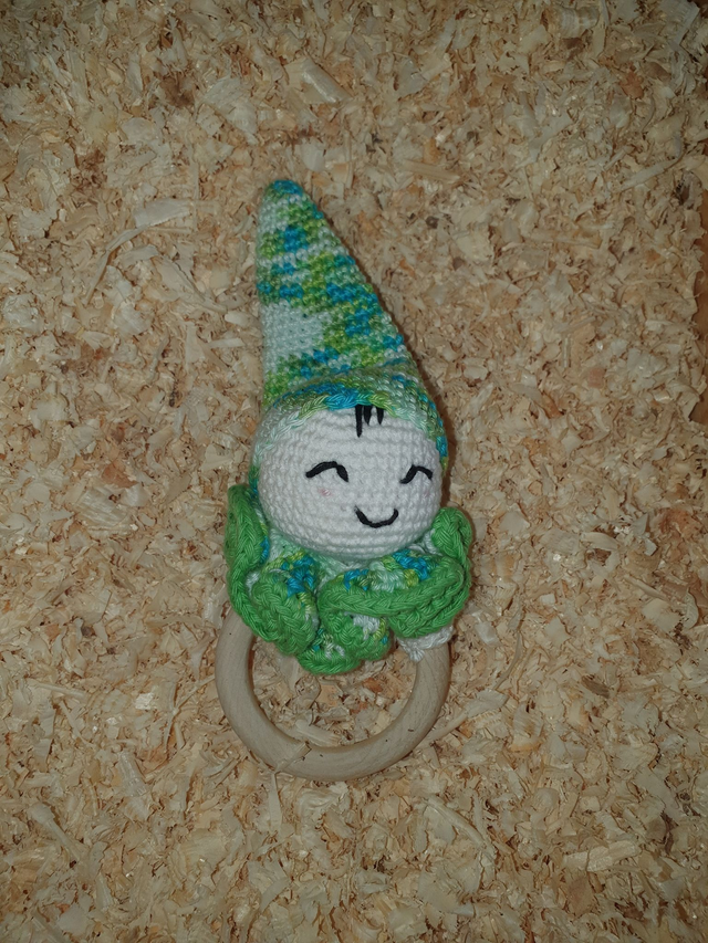 Hochet dégradé de vert + grelot