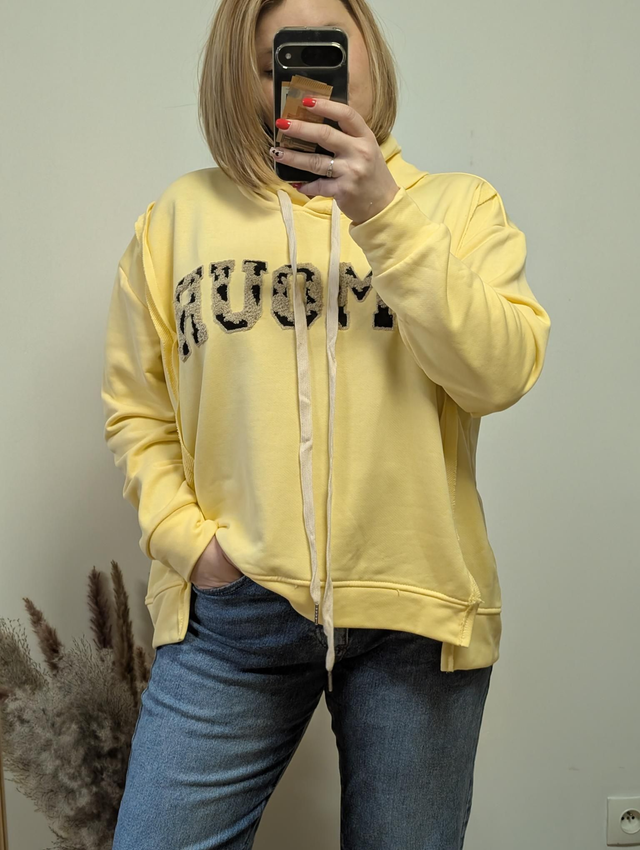 Sweat bianca jaune
