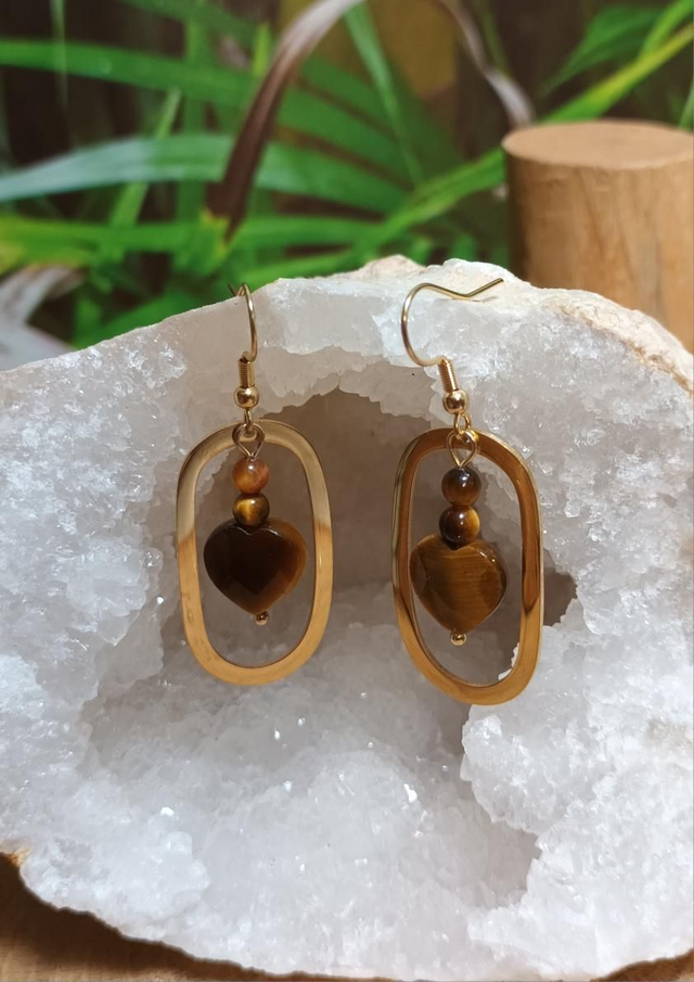 Boucles d'oreilles en oeil de tigre