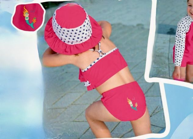 Swimming suit and hat set mermaid UV50
