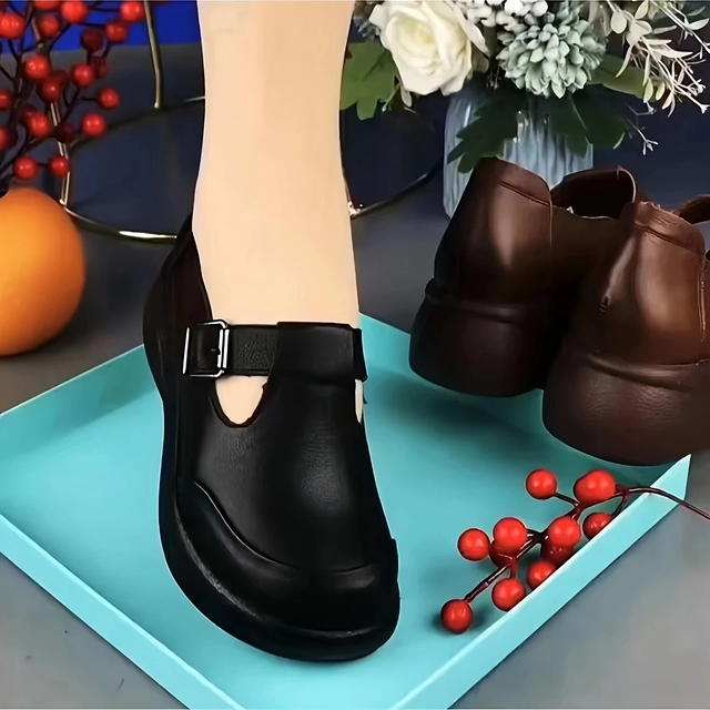 Women's Casual Mary Jane Shoes with Adjustable Hook