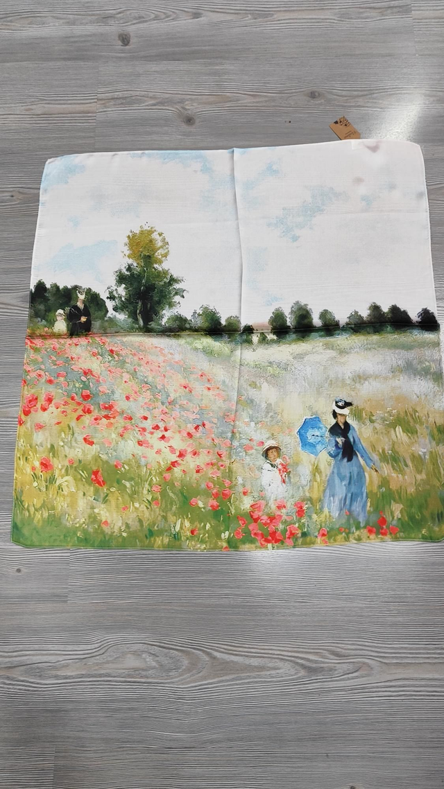 Foulard quadrato Campo di papaveri di Claude Monet