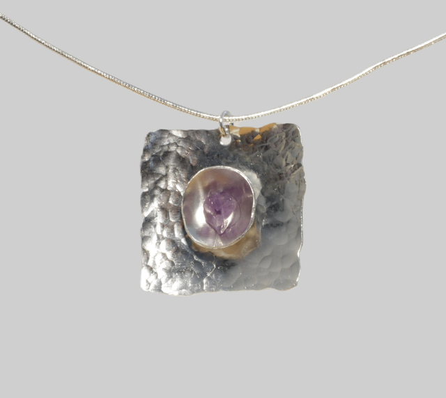 Hammer and Dome Pendant with Amethyst Stone