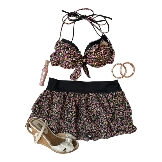 coquette black floral japanese 3 piece bikini set (1)