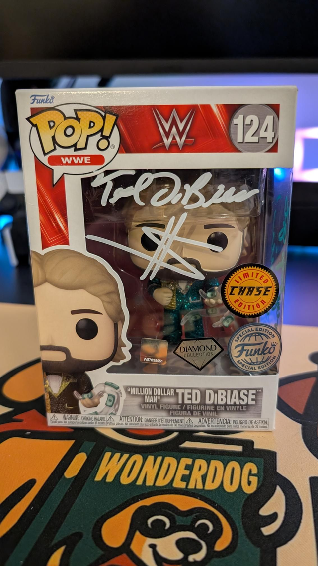 Funko Pop WWE Million Dollar Man Ted Dibiase 124 Diamond Chase Quoted and Swau COA