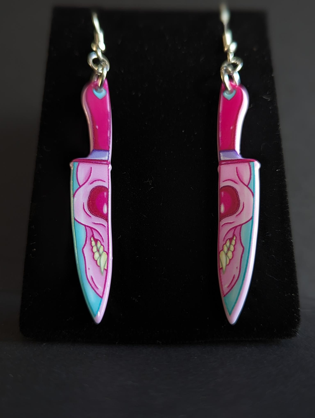 Skull Knife Earrings 