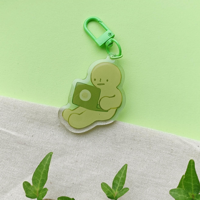 green laptop, dude! - acrylic keychain
