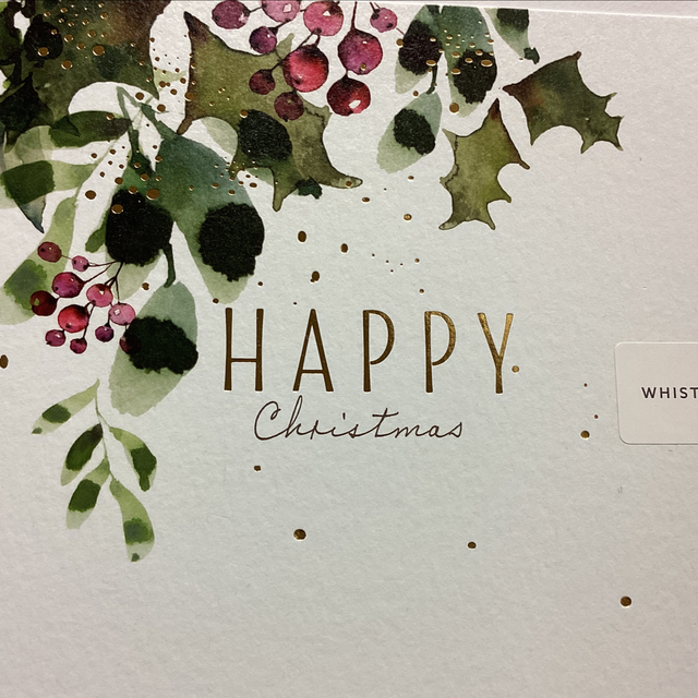 Christmas Open Whistlefish- Happy Christmas (Holly in the corner) 