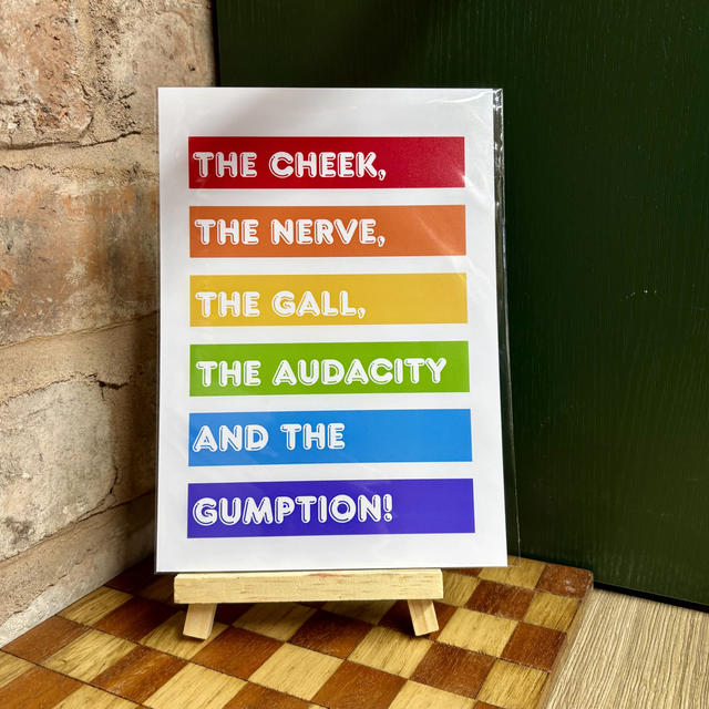 The Cheek, The Nerve, The Gall...A5 Art Print
