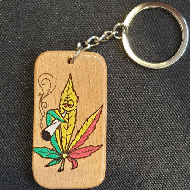 Porte-clef feuille de canna 