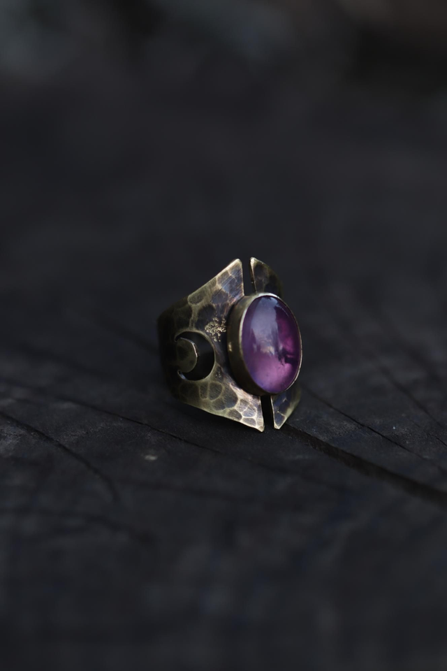 ◈ Moon ◈ Bague améthyste réglable