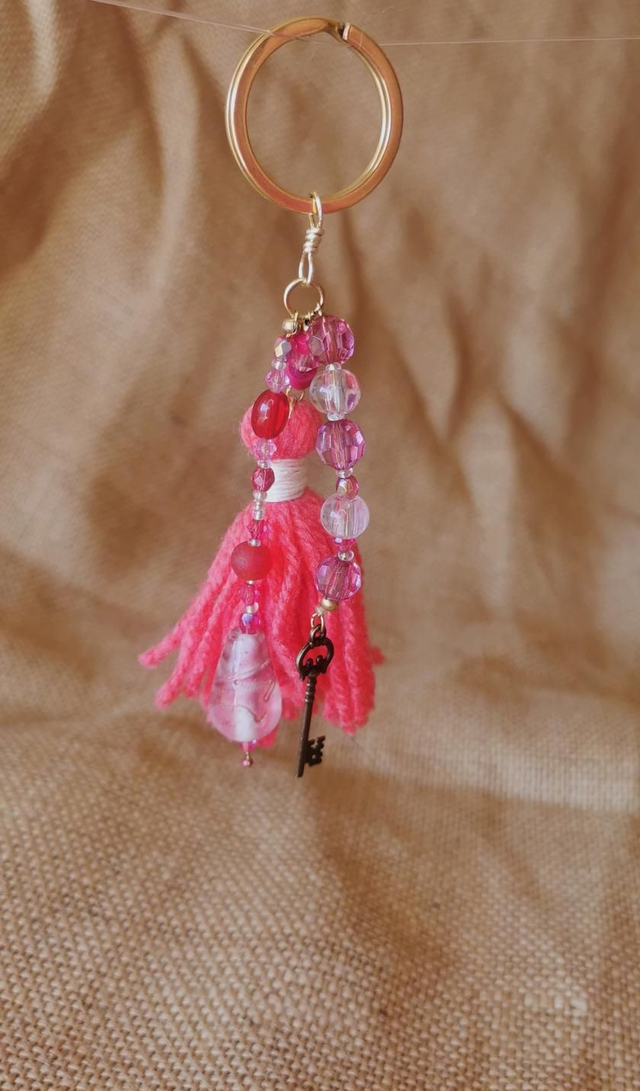 Porte-clés rose & doré