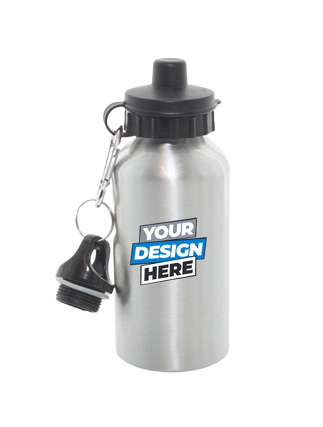 Personalised Water Bottles - 400ml - Silver