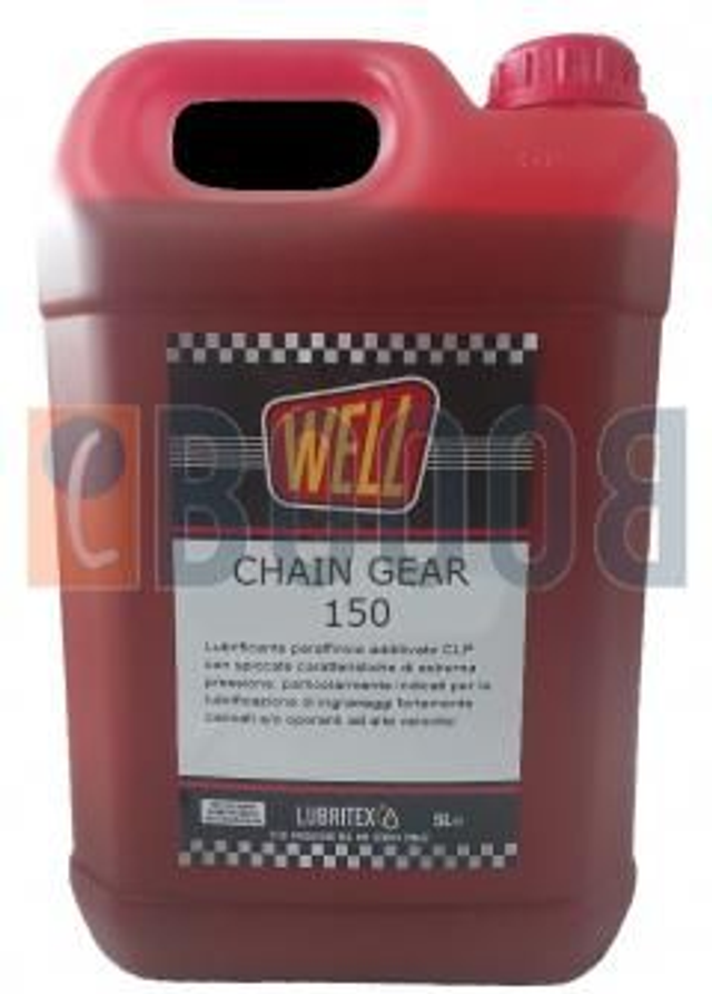 WELL CHAIN GEAR 150 5 LT è un lubrificante per catene progettato per la lubrificazione di 
trasportatori a temperature fino a 120 °C. Progettato per resistere all’evaporazione, 
all’ossidazione termica ed ha eccellenti proprietà antiusura.