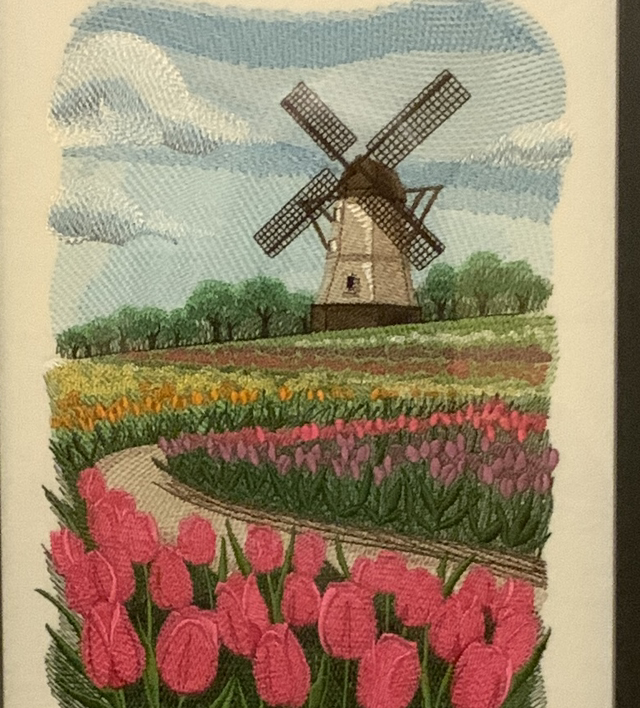 Windmill and Tulips