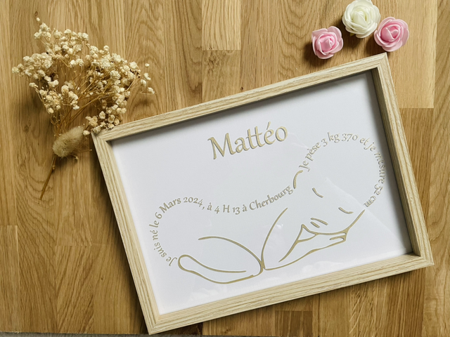 Cadre naissance personnalisable (mixte)