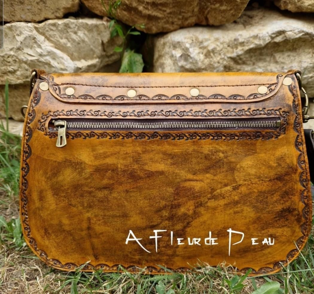 Sac 100% cuir pierre oeil de tigre