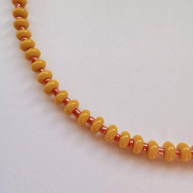 NOLA - Orange and Yellow Beaded Choker Necklace