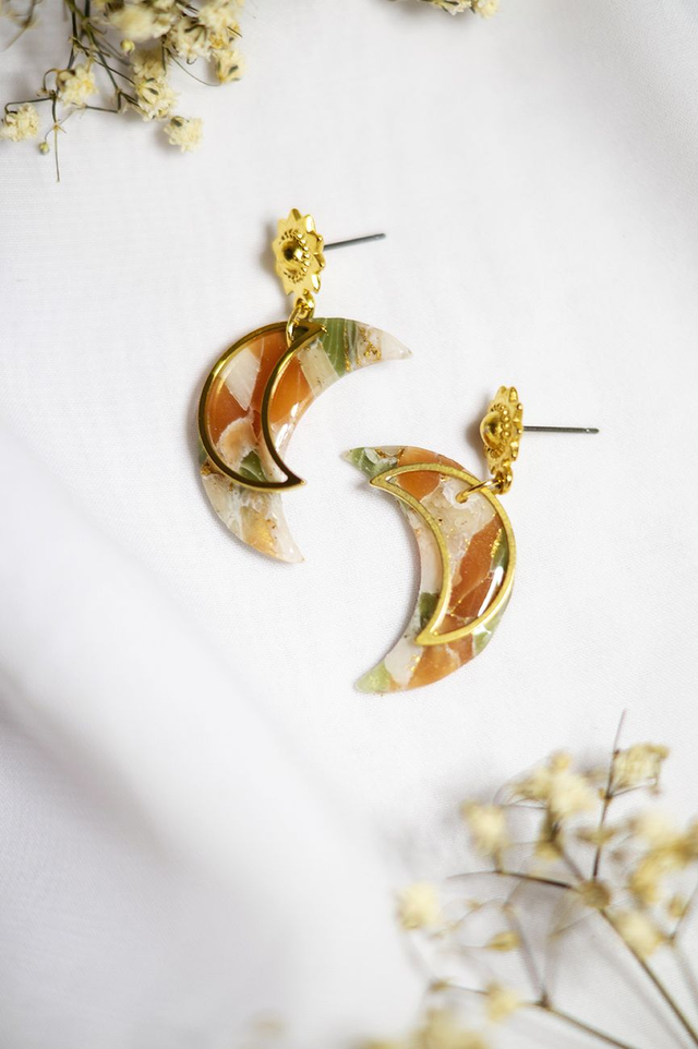 Coloris porcelaine - Boucles Demi-Lune