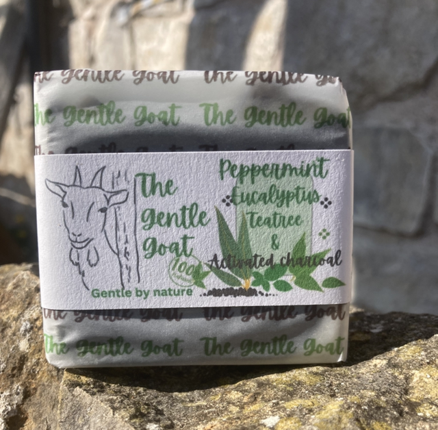 Peppermint, Tea tree, Eucalyptus with Activated Charcoal Goats milk soap