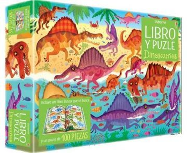 Libro y puzzle dinosaurios - AA. VV.