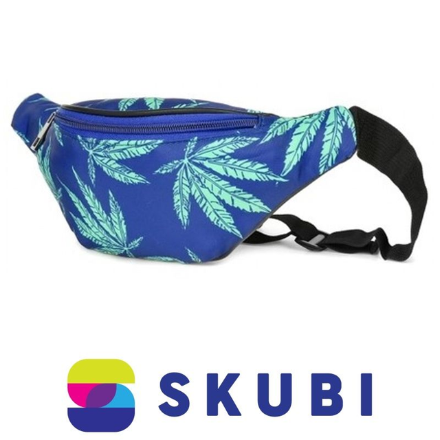 Versoli NER-33-1 Ledvinka - motiv konopný list - modrá 