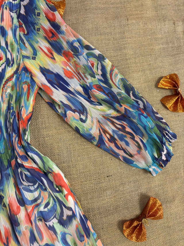 Robe Longue Imprimée Multicolore
