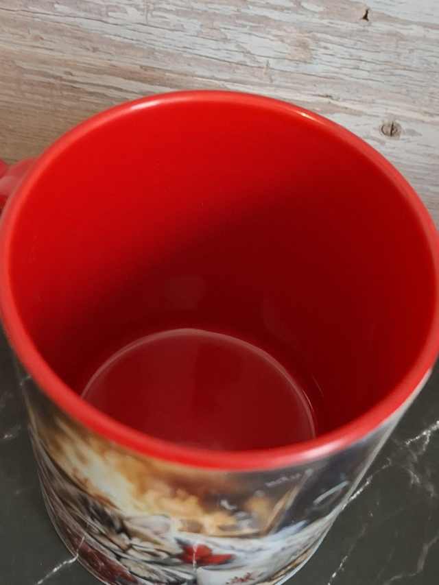 Mug coeur rouge chaton de Noël